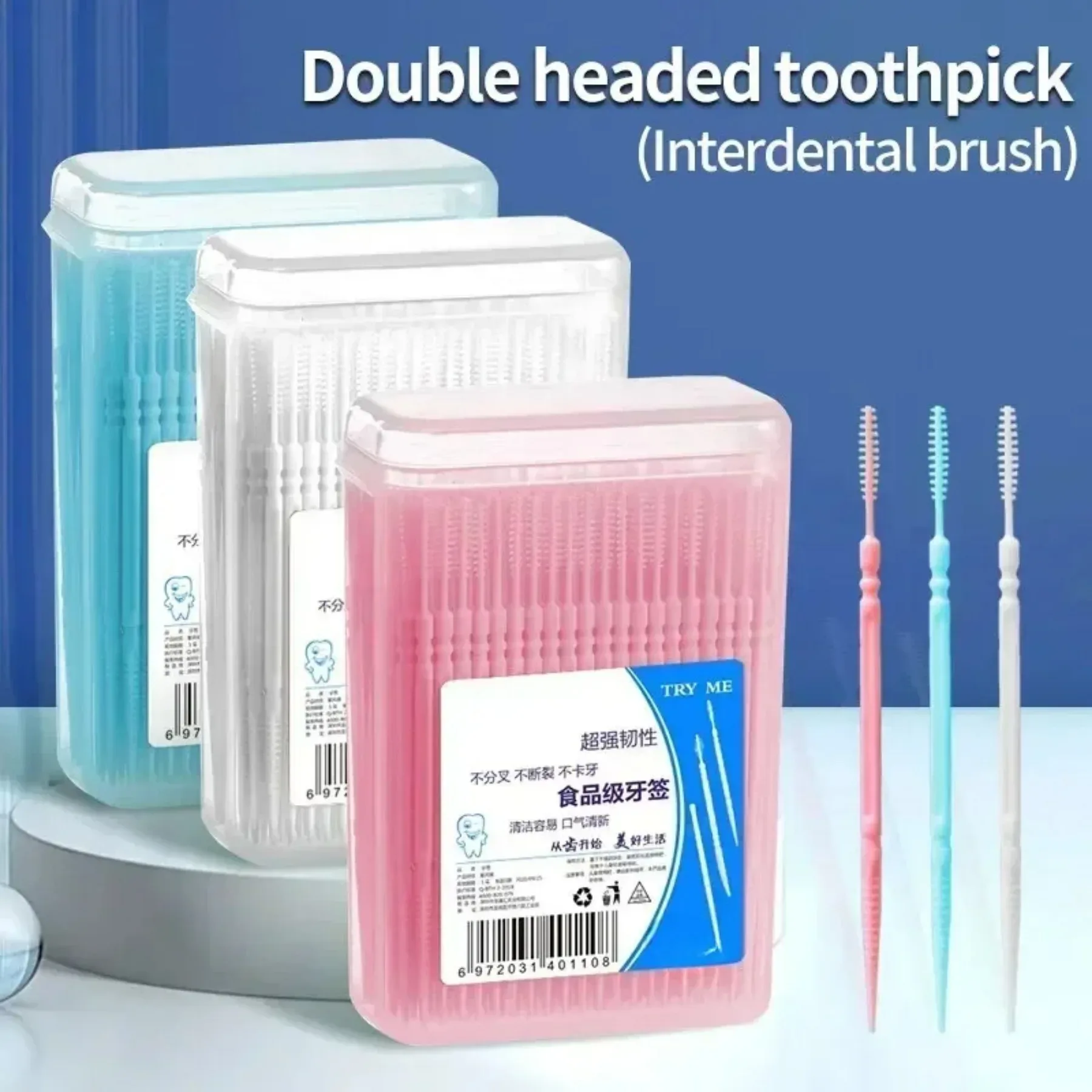 Palitos de dente descartáveis com ponta dupla