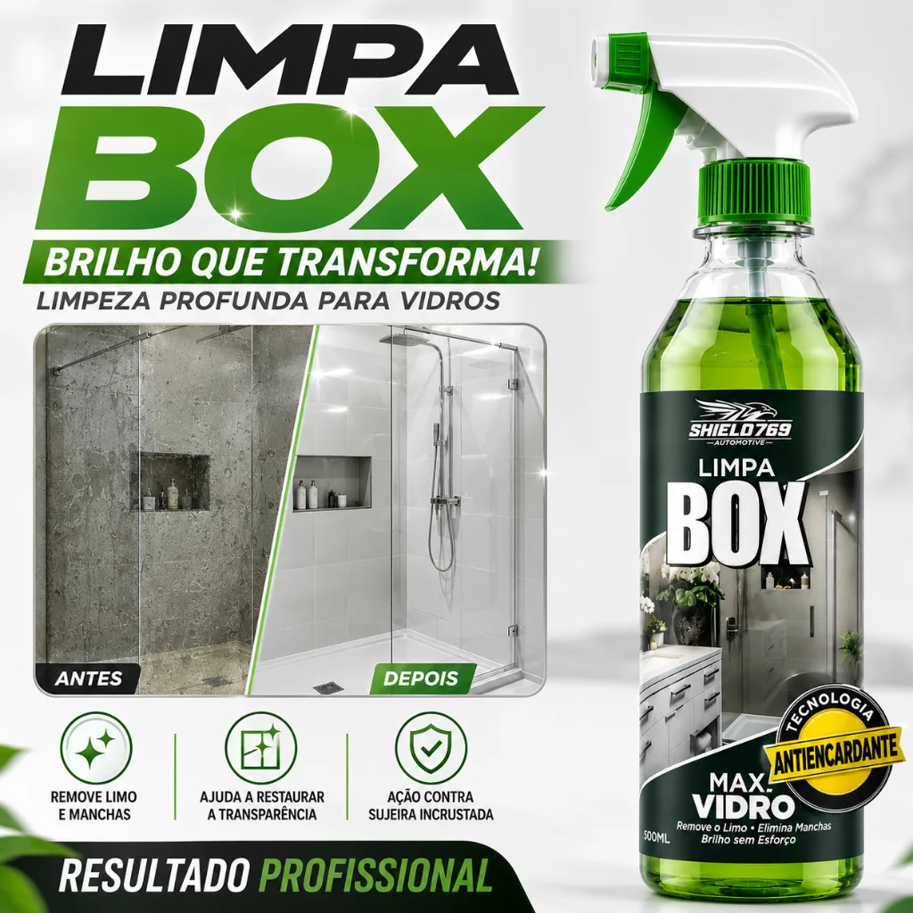 Limpa-vidros para box Vidroclean Brilho Mil 500 ml