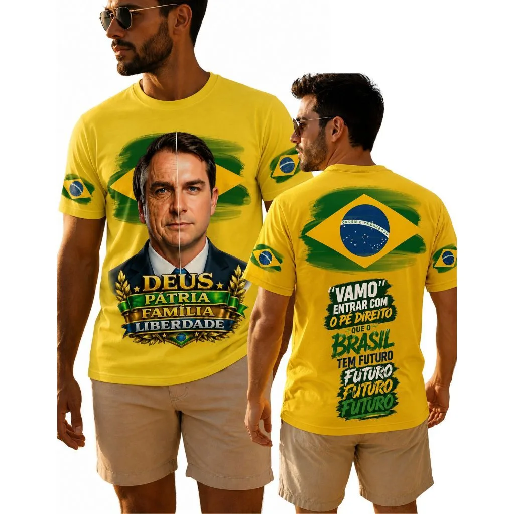 Camisa amarela Brasil de algodão