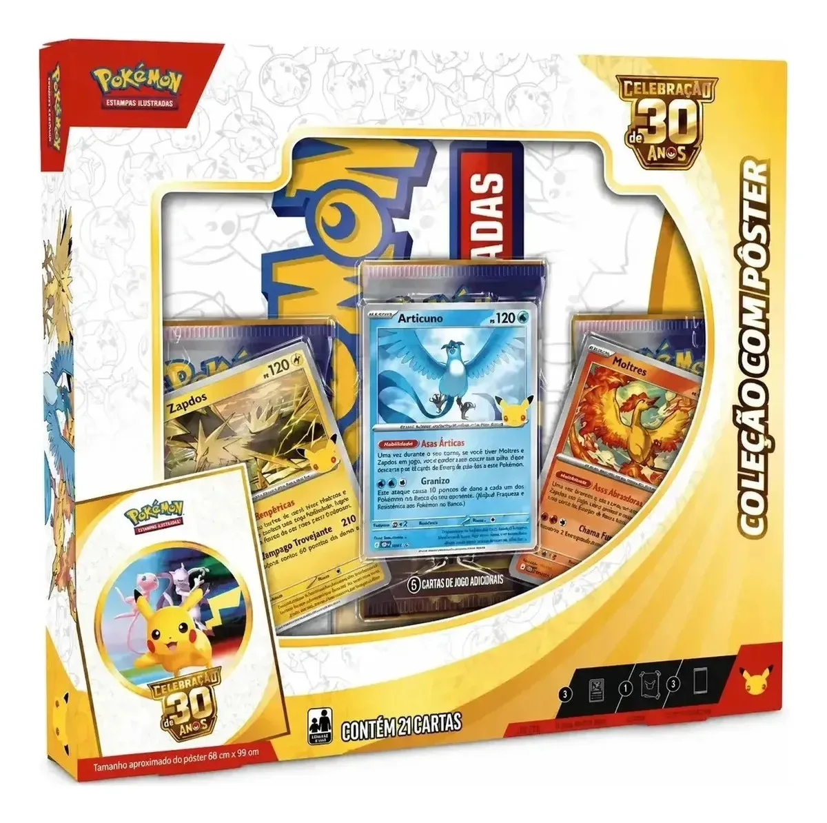Box Pokémon Copag com pôster comemorativo