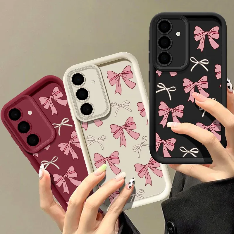 Capa de silicone com laço para celulares Samsung Galaxy
