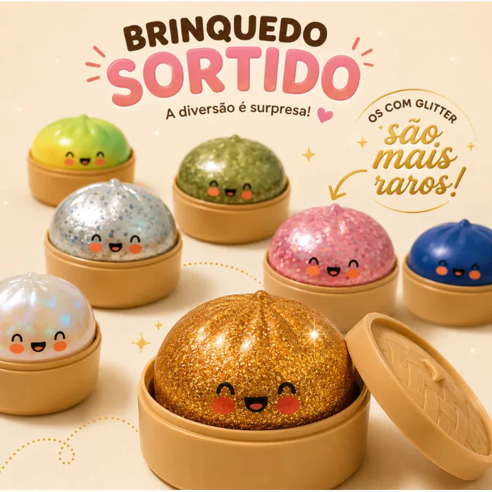 Brinquedo squishy de bolinho com carinha