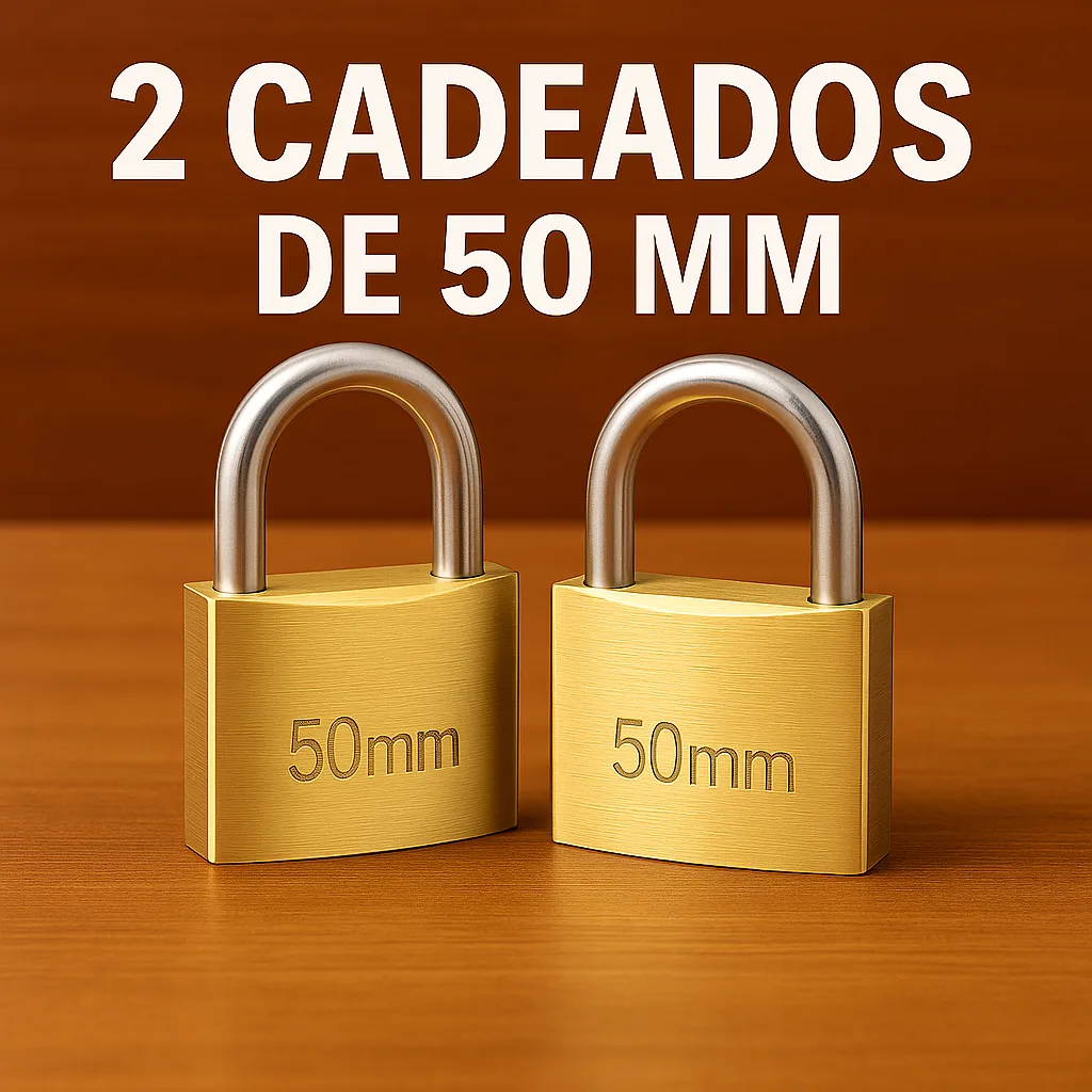 Cadeado reforçado de 50 mm com três chaves