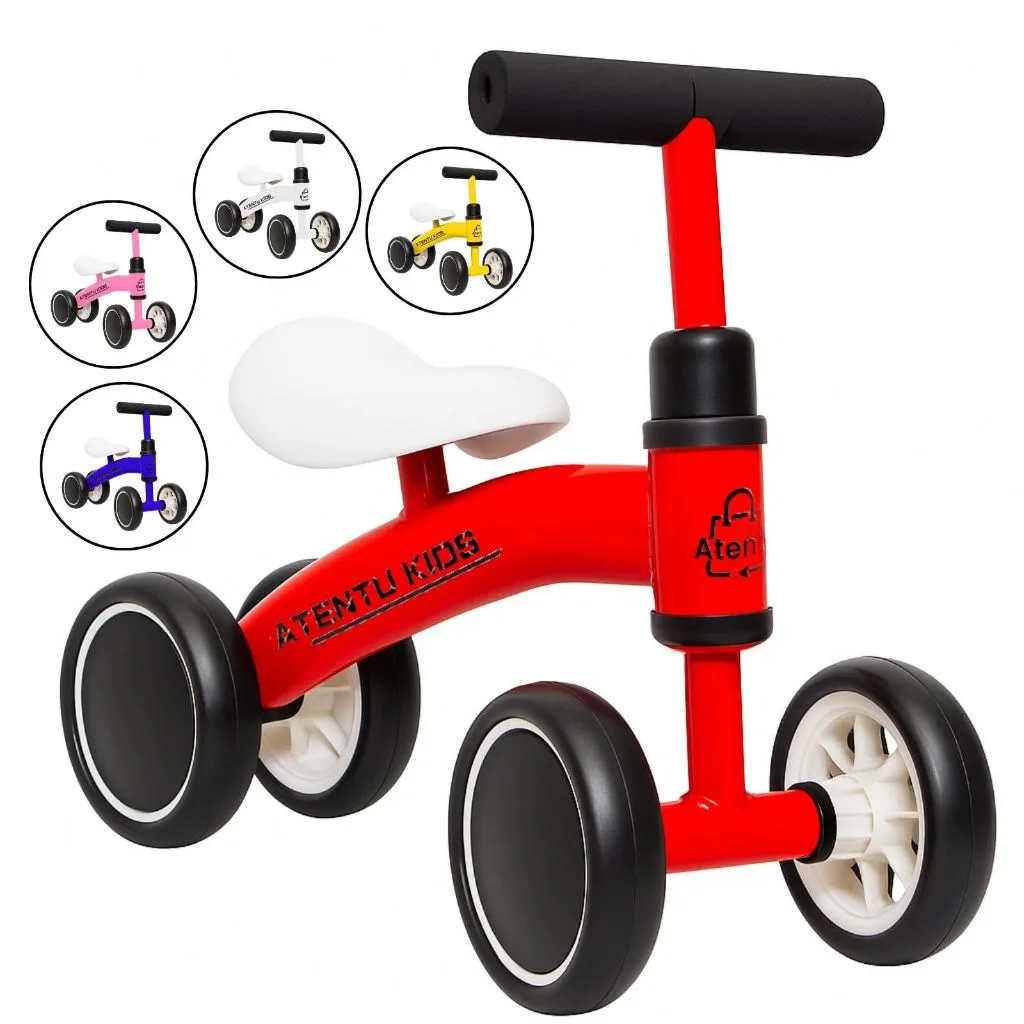 Bicicleta de Equilíbrio Andador Infantil sem Pedal 4 Rodas