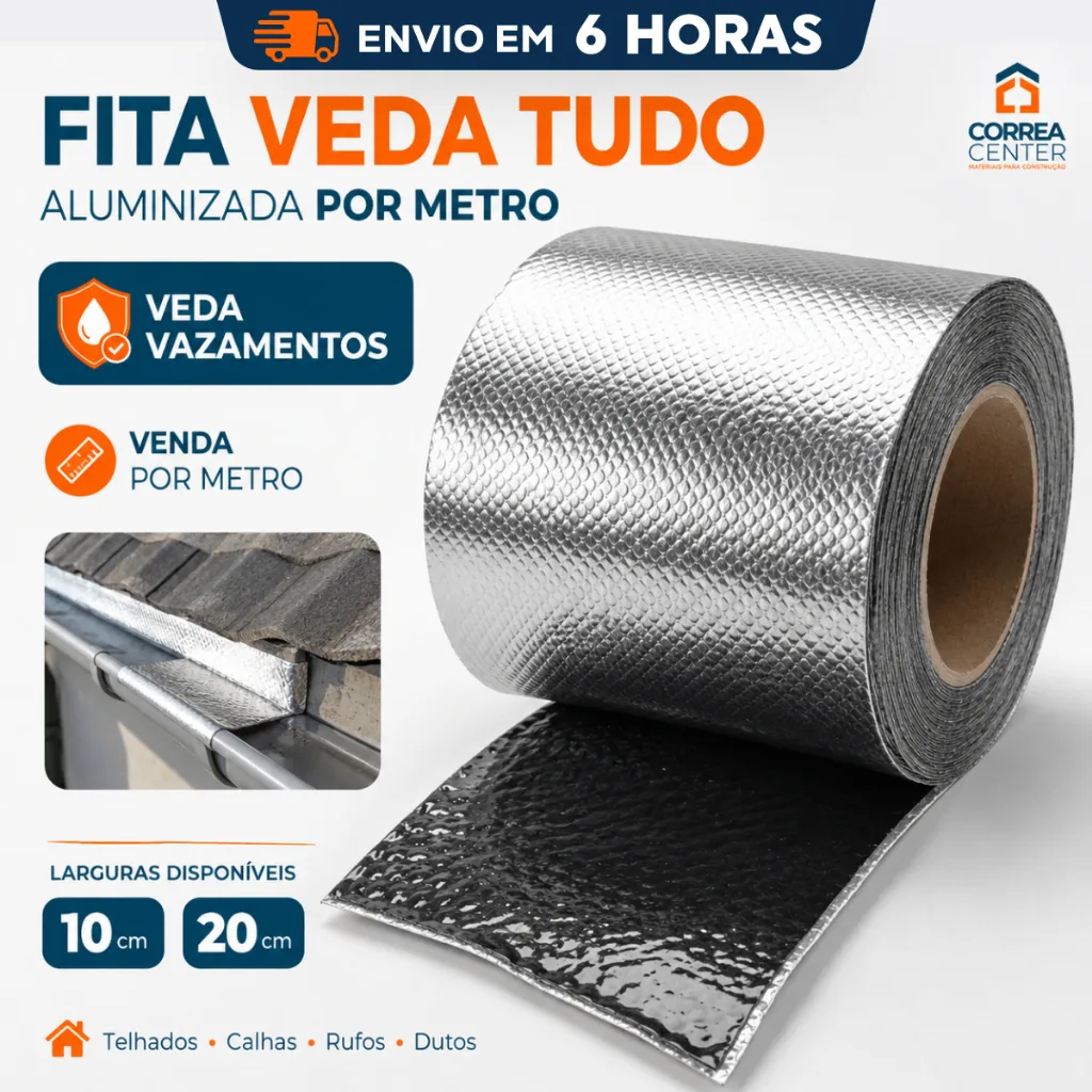 Fita asfáltica adesiva impermeável para vedação