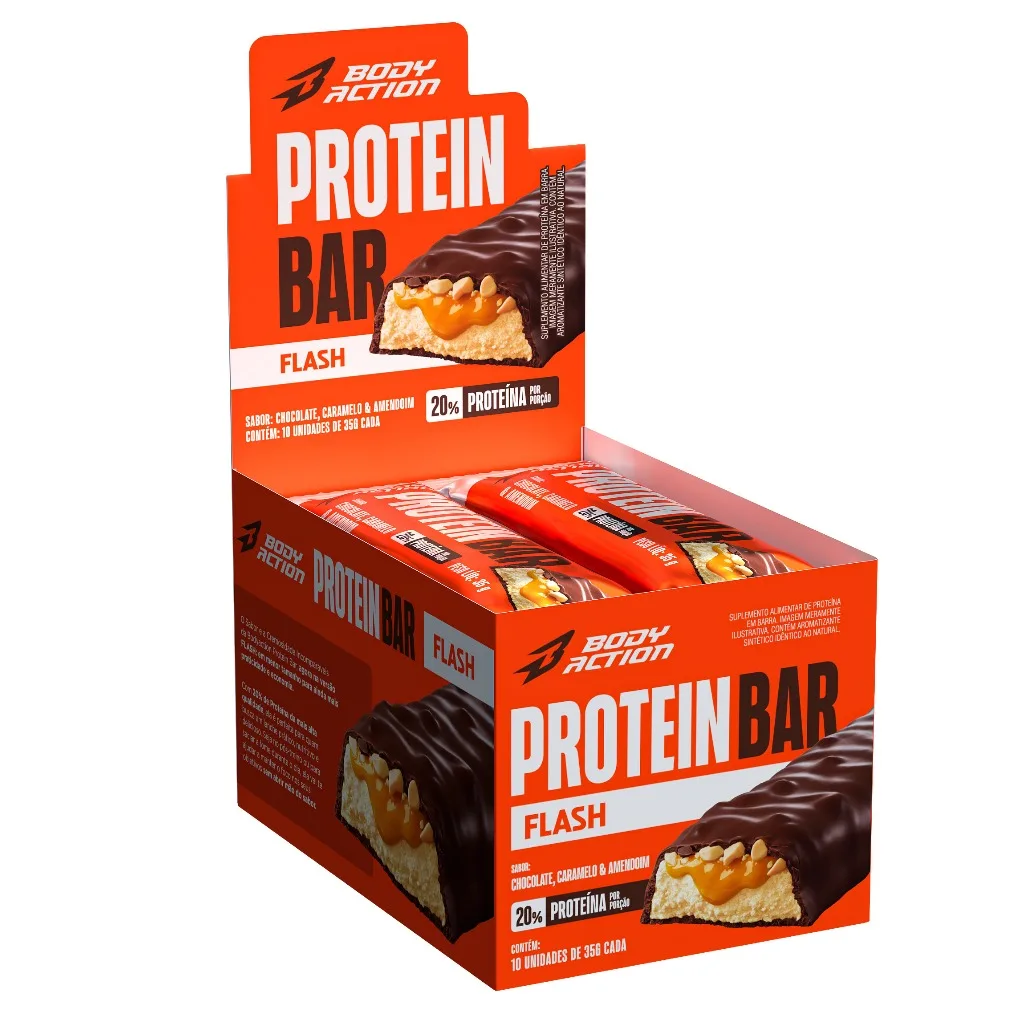 Barra de proteína Bodyaction com 10 unidades