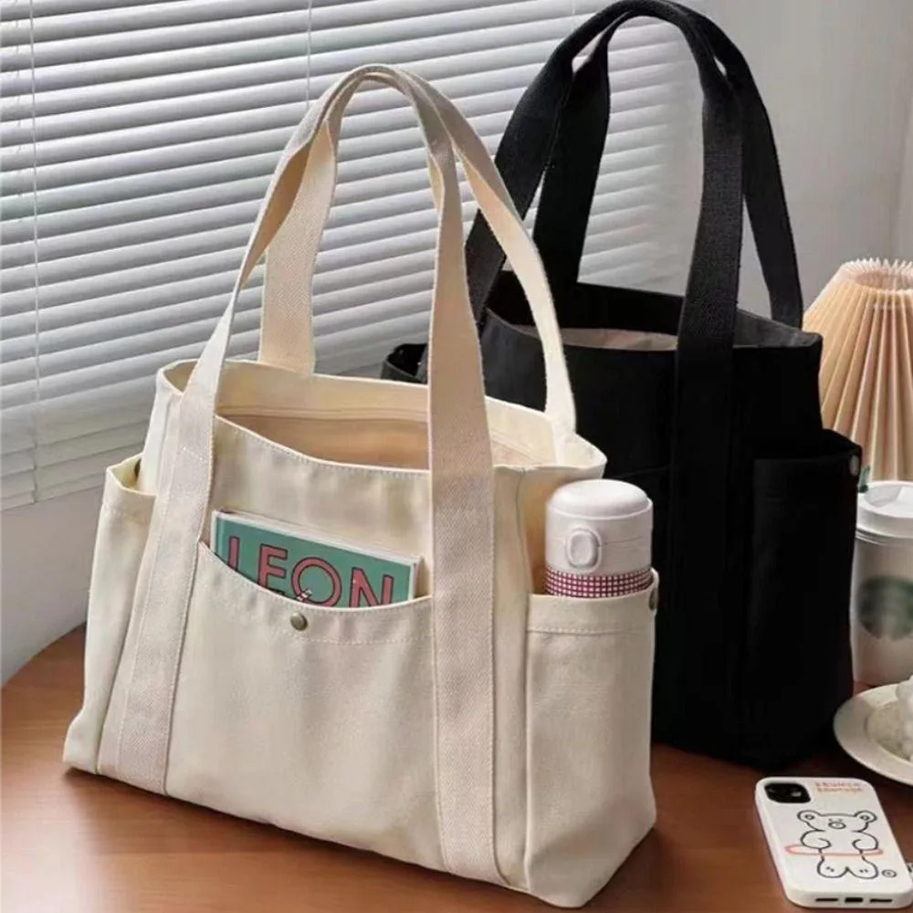 Bolsa tote feminina de lona reforçada