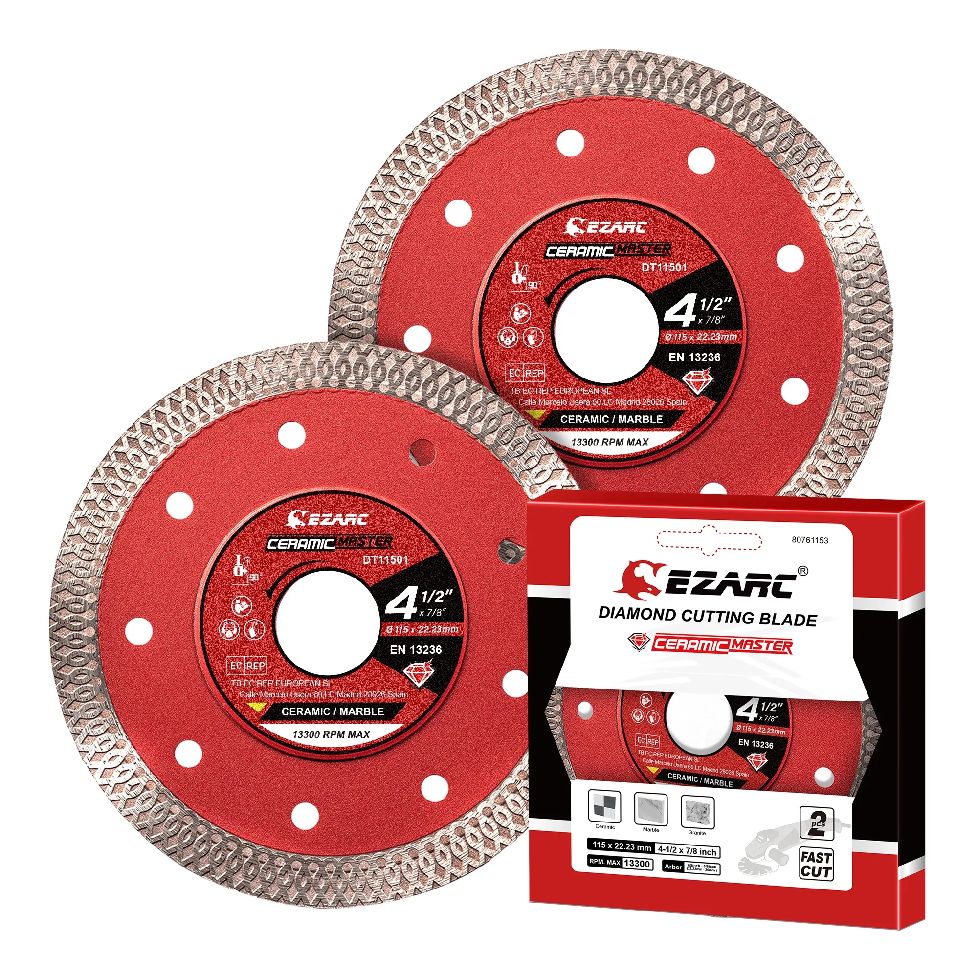 Lâminas diamantadas EZARC para corte de porcelanato