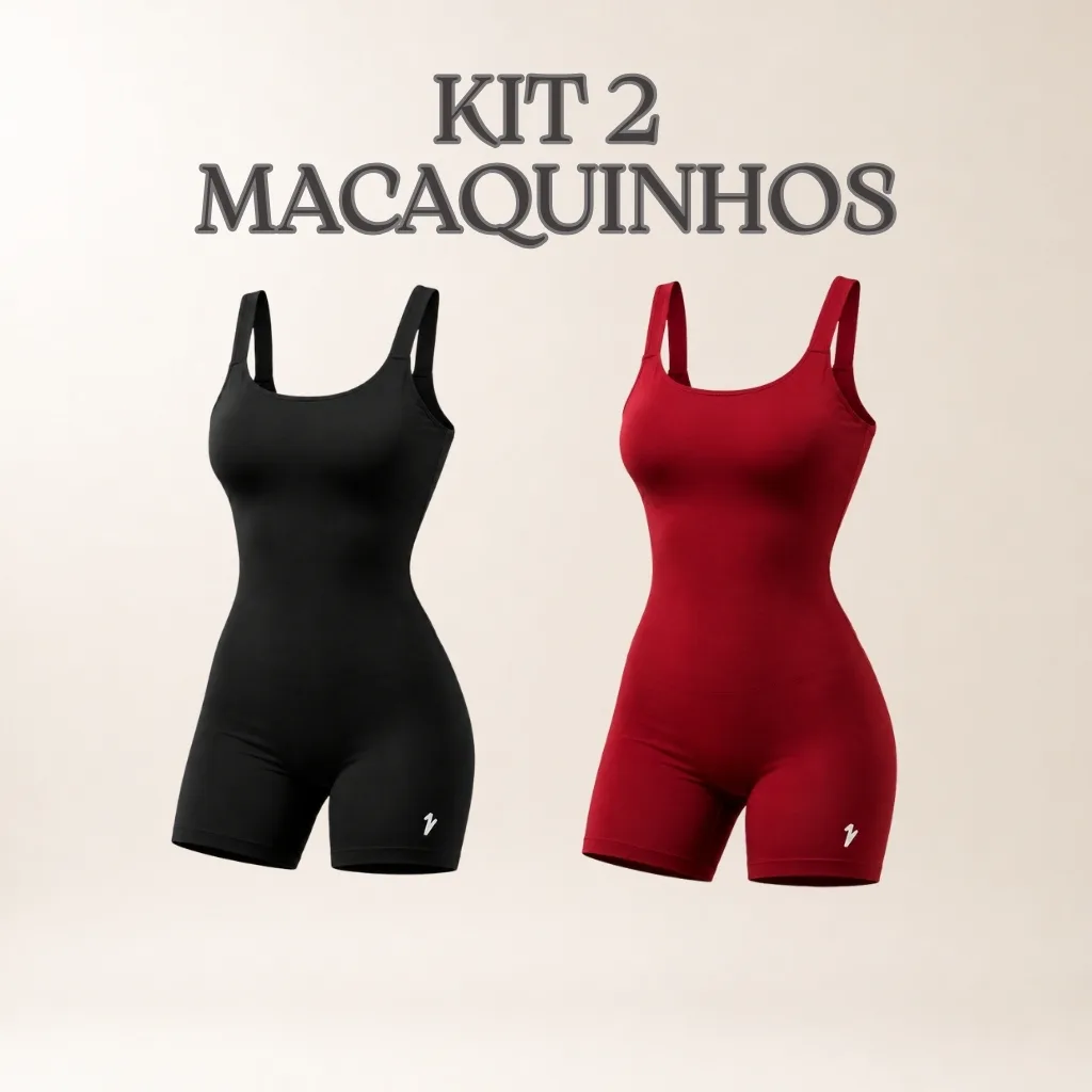 Kit 2 Macaquinhos Alça Larga Academia Fitness Feminino
