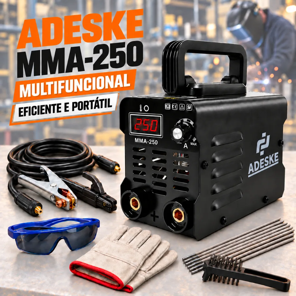 Máquina de solda inversora MMA 250 bivolt portátil
