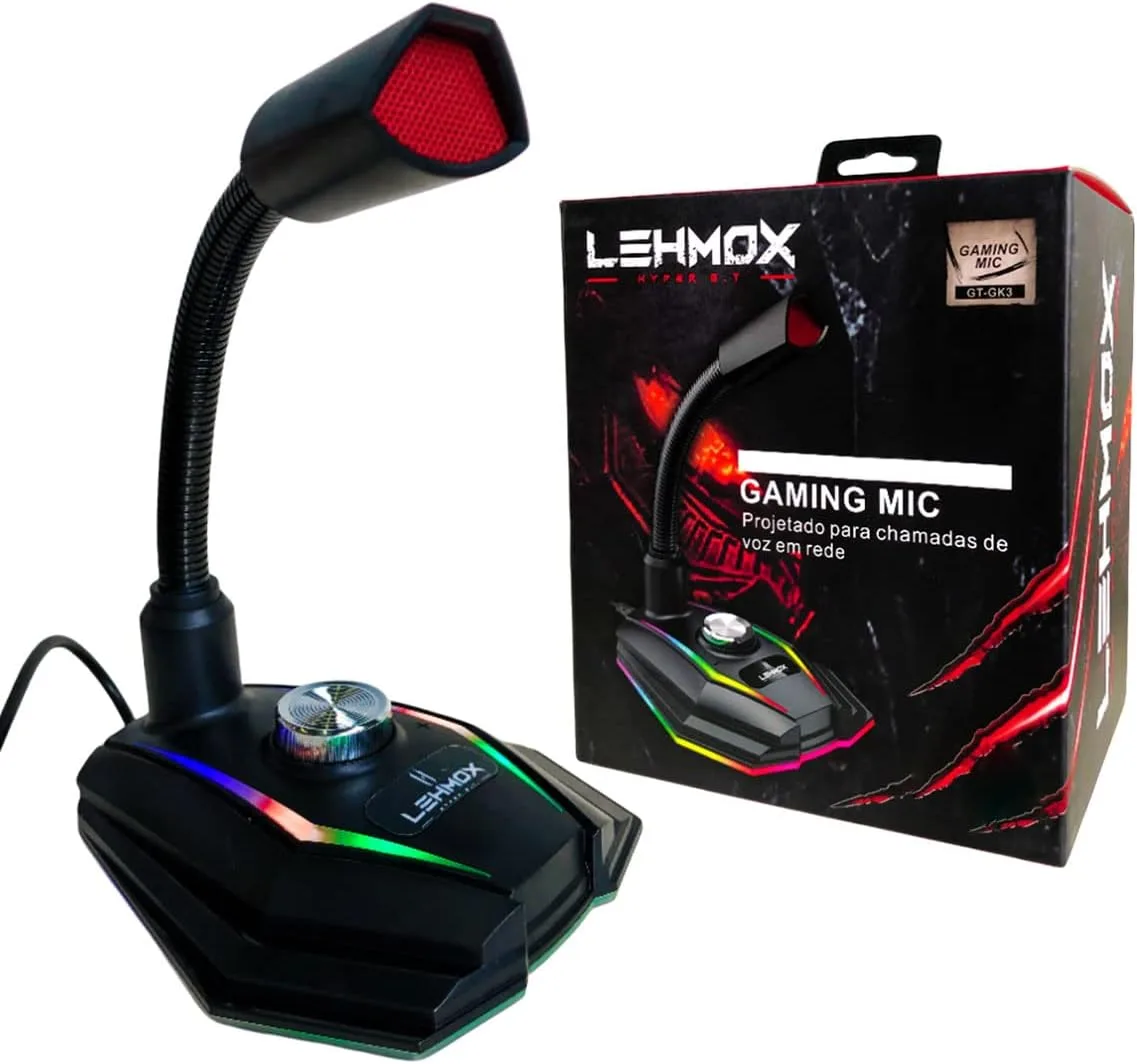 Microfone gamer Lehmox GT-GK3 USB