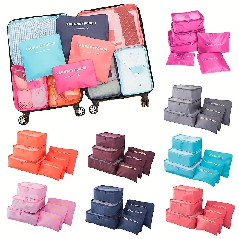 Organizador de mala para viagem com 6 peças