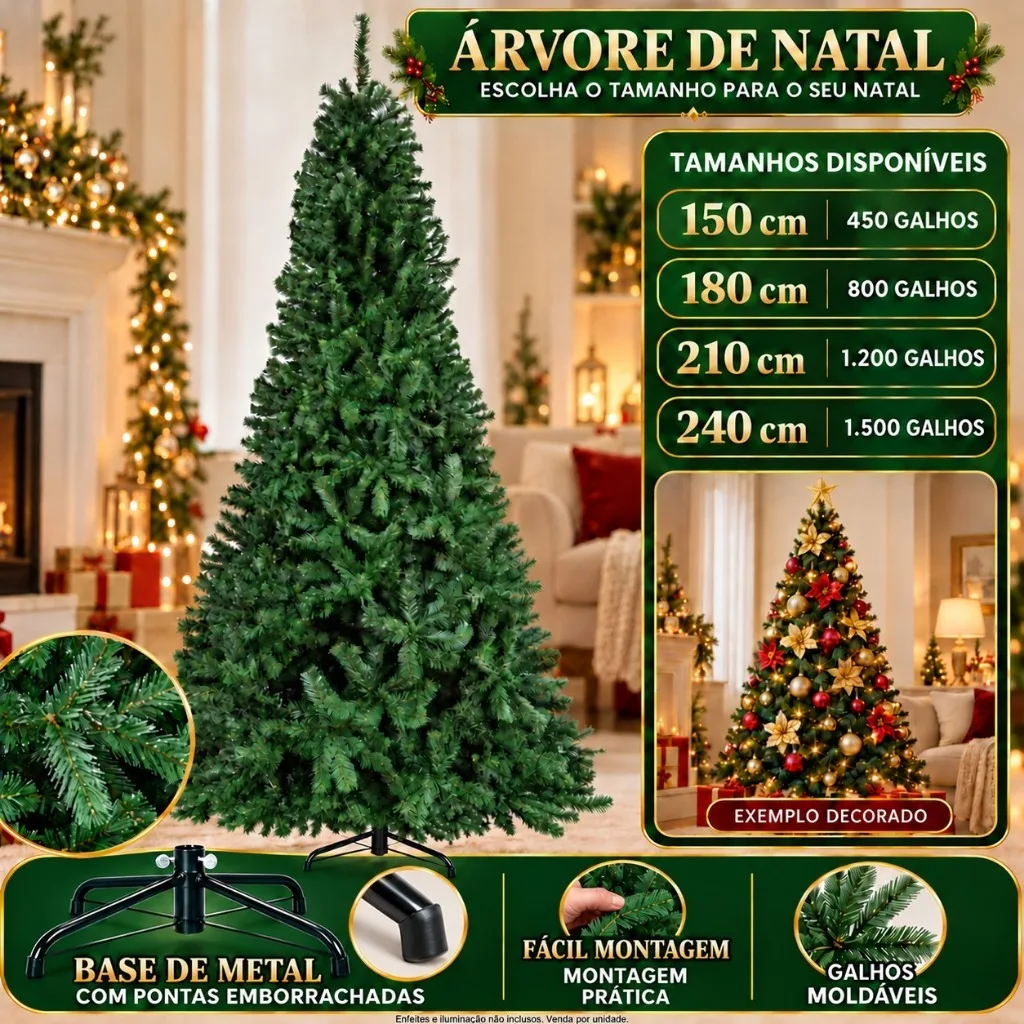 Árvore de Natal Pinheiro LuvinCo de 1,5 metro