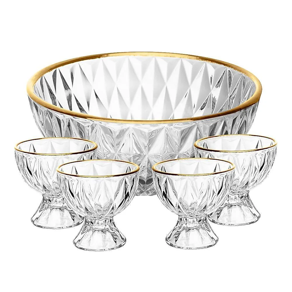 Conjunto Lyor com bowl e taças para sobremesa