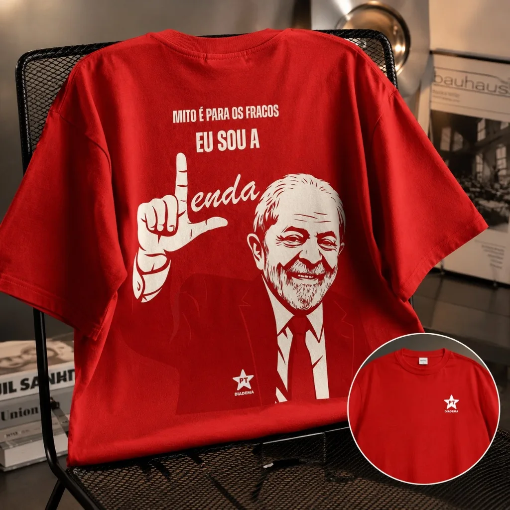 Camiseta política do PT em algodão