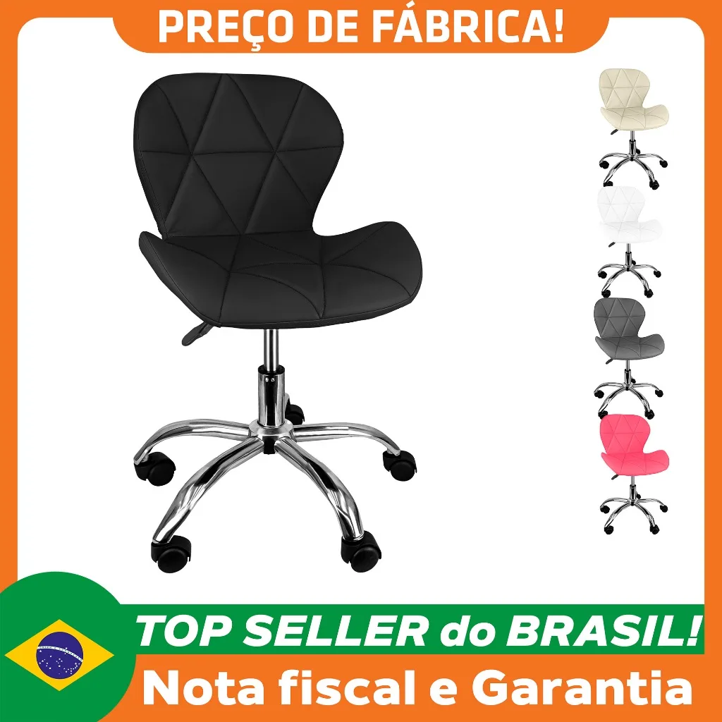 Cadeira de escritório Slim estofada giratória