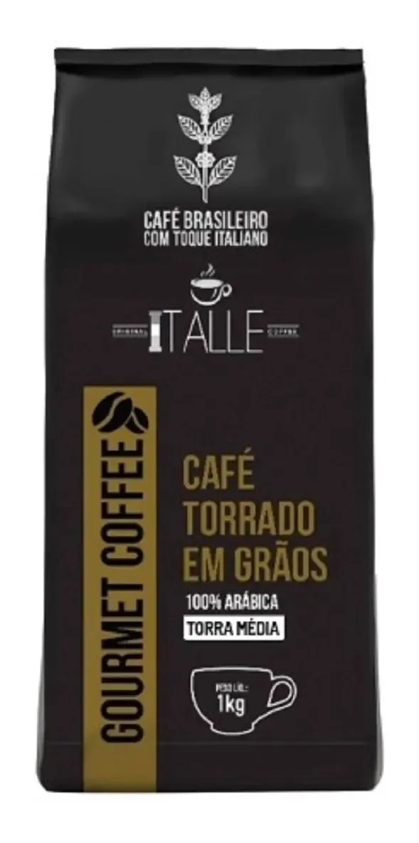 Café em grãos arábica torrado de torra média 1 kg
