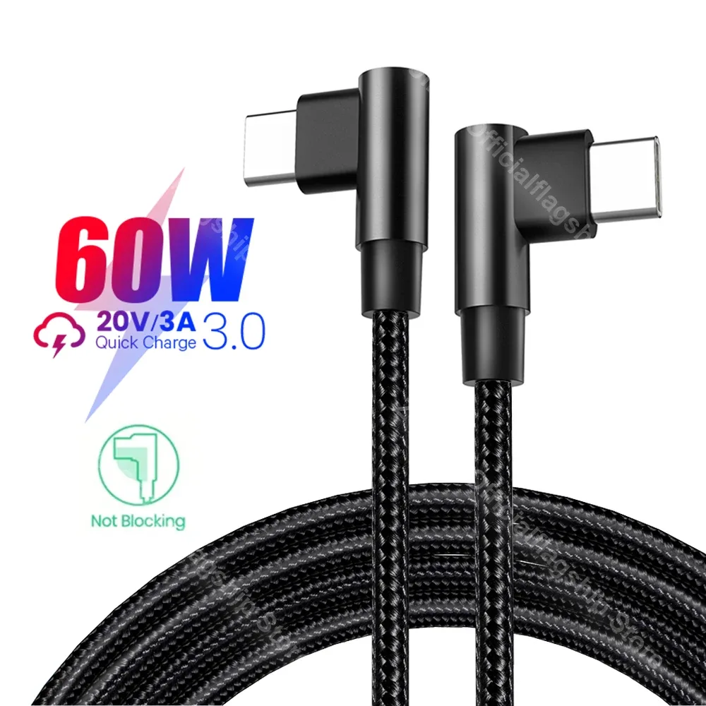 Cabo de carregamento USB tipo C de 60 W