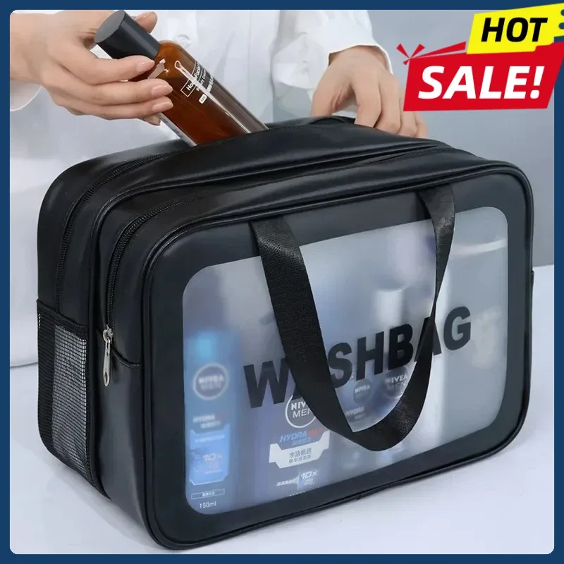 Bolsa organizadora transparente para higiene e cosméticos