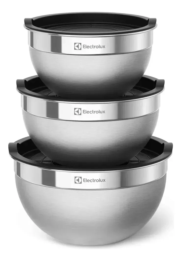 Conjunto Electrolux de tigelas em aço inox