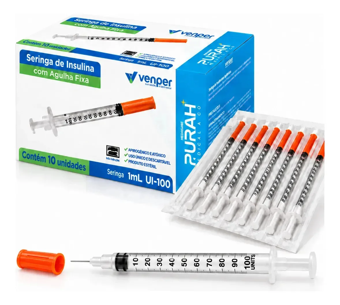 Seringa para insulina Venper de 1 ml