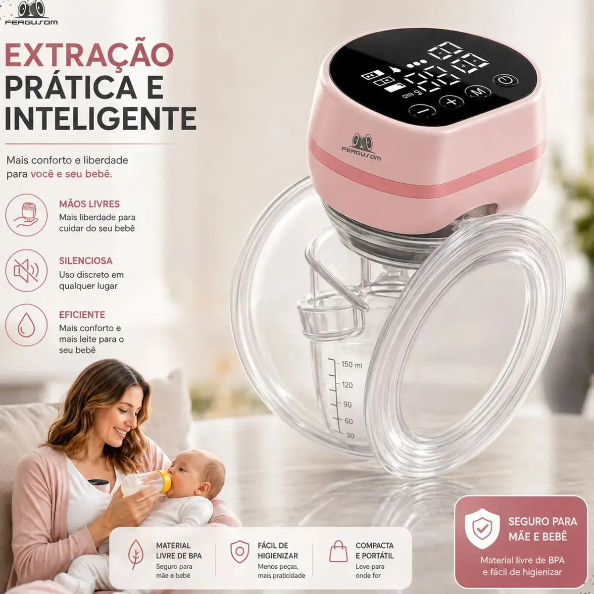 Bomba tira leite elétrica Fergusom portátil