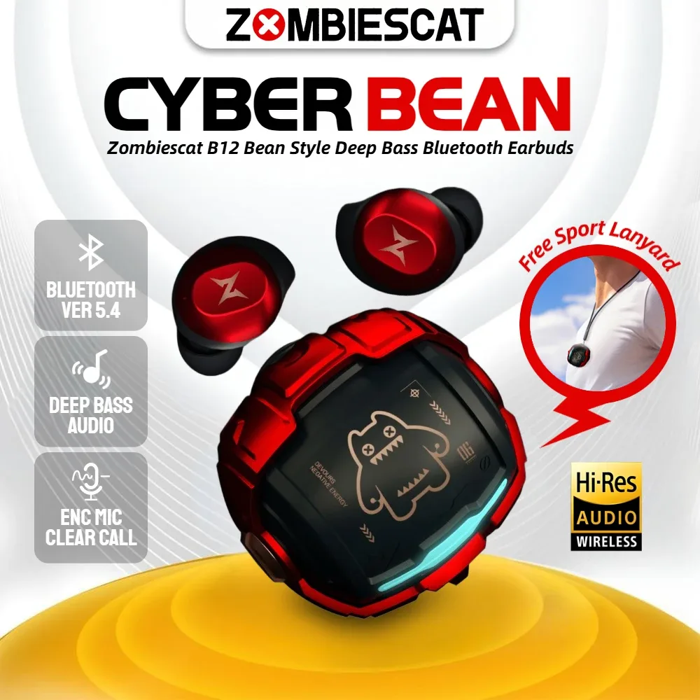 Fones sem fio Zombies Cat B12 com design esportivo