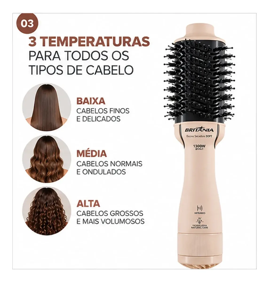 Escova secadora Britânia Soft BEC07R bivolt