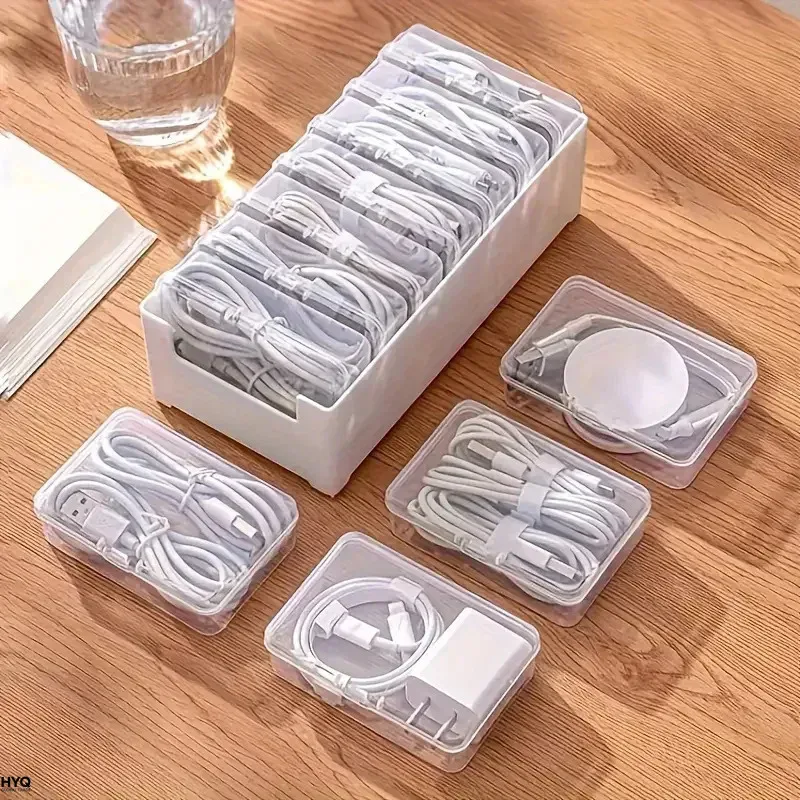 Organizador de cabos com caixa plástica