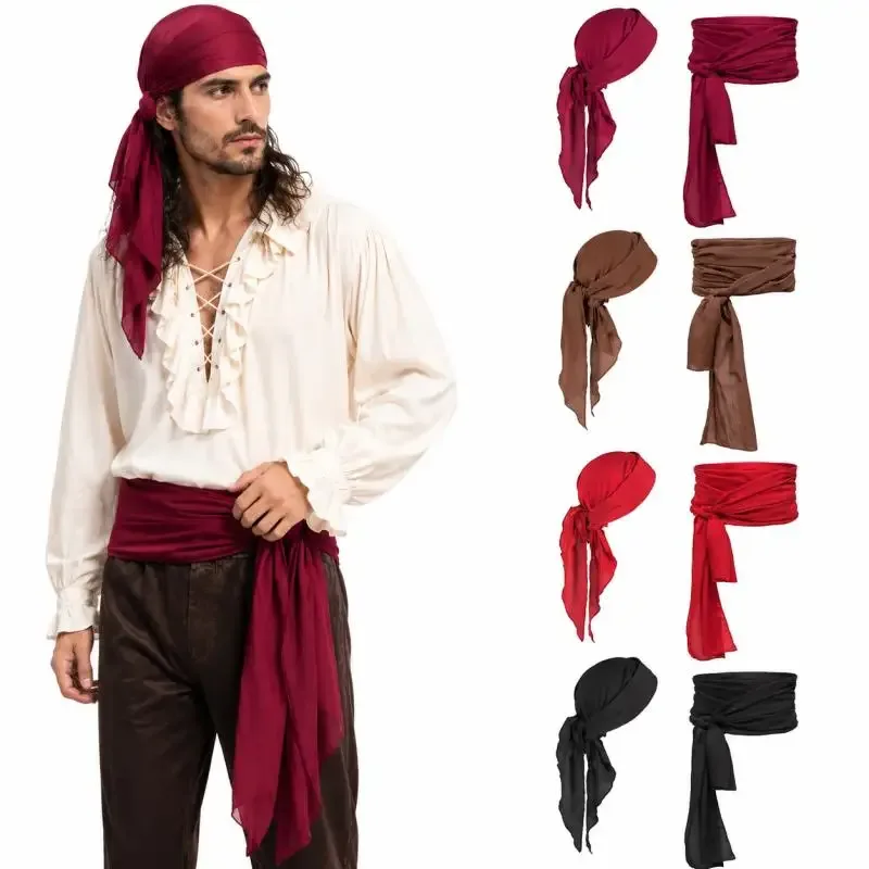 Conjunto de lenço e faixa pirata