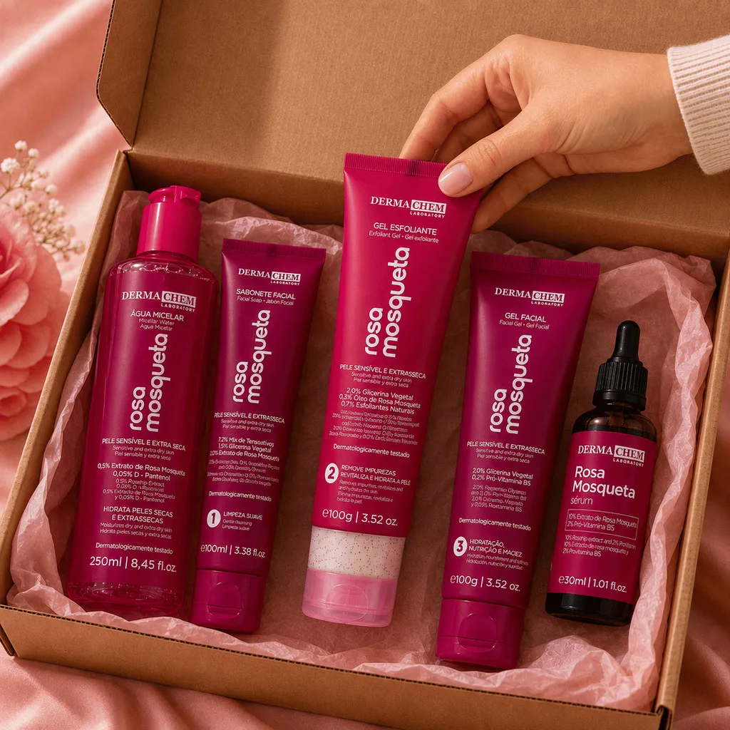 Kit de skincare Dermachen com rosa mosqueta