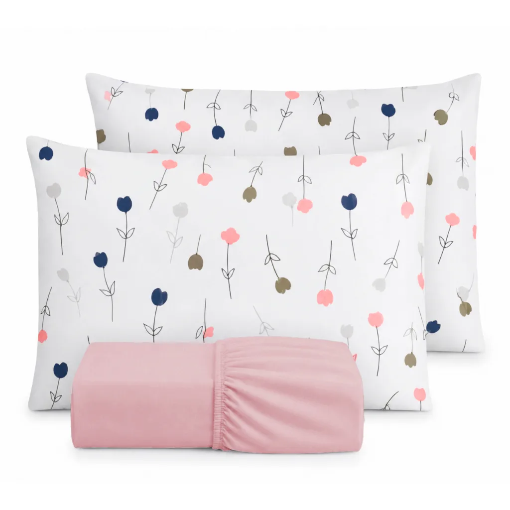 Kit de jogo de lençol com fronha estampada