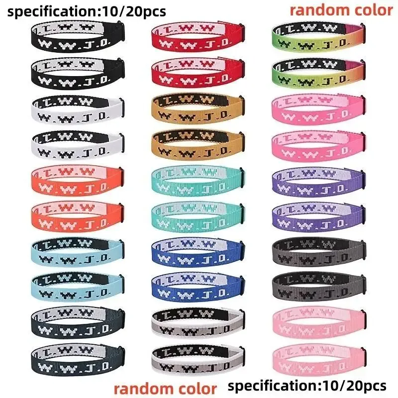 Pulseiras WWJD coloridas para adultos