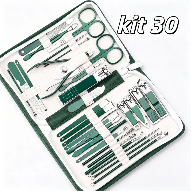 Kit de manicure e pedicure em aço inox