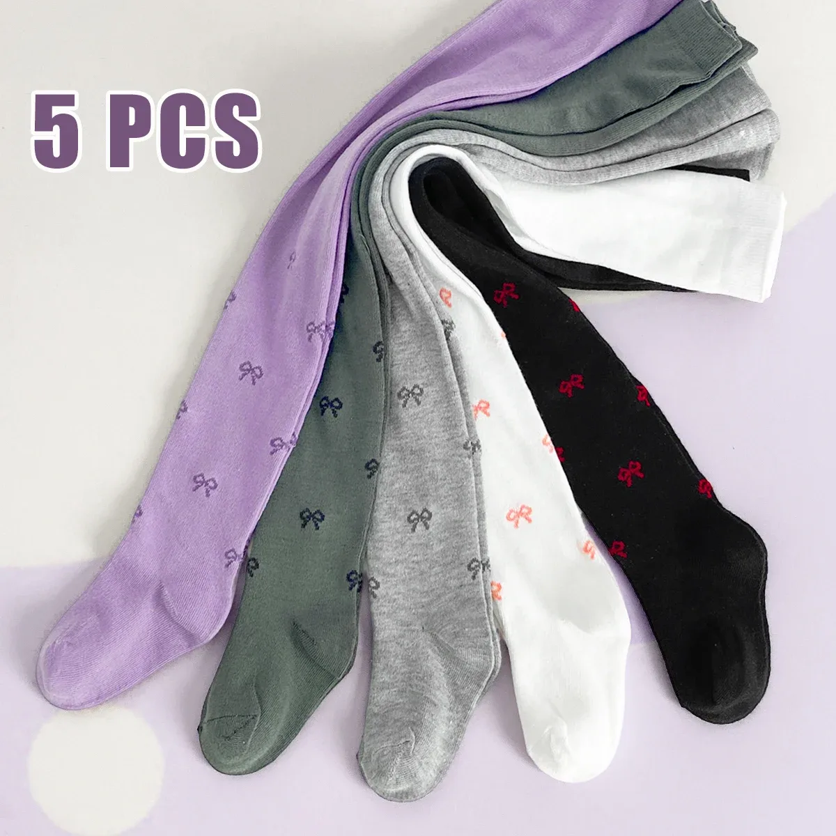 Kit com 5 pares de meias-calças infantis