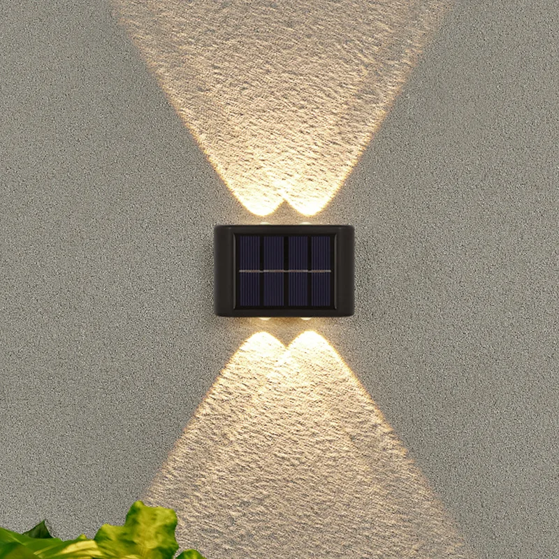 4 LED à Prova D'água para Jardim, Muro e Varanda — Luminária Solar de Parede
