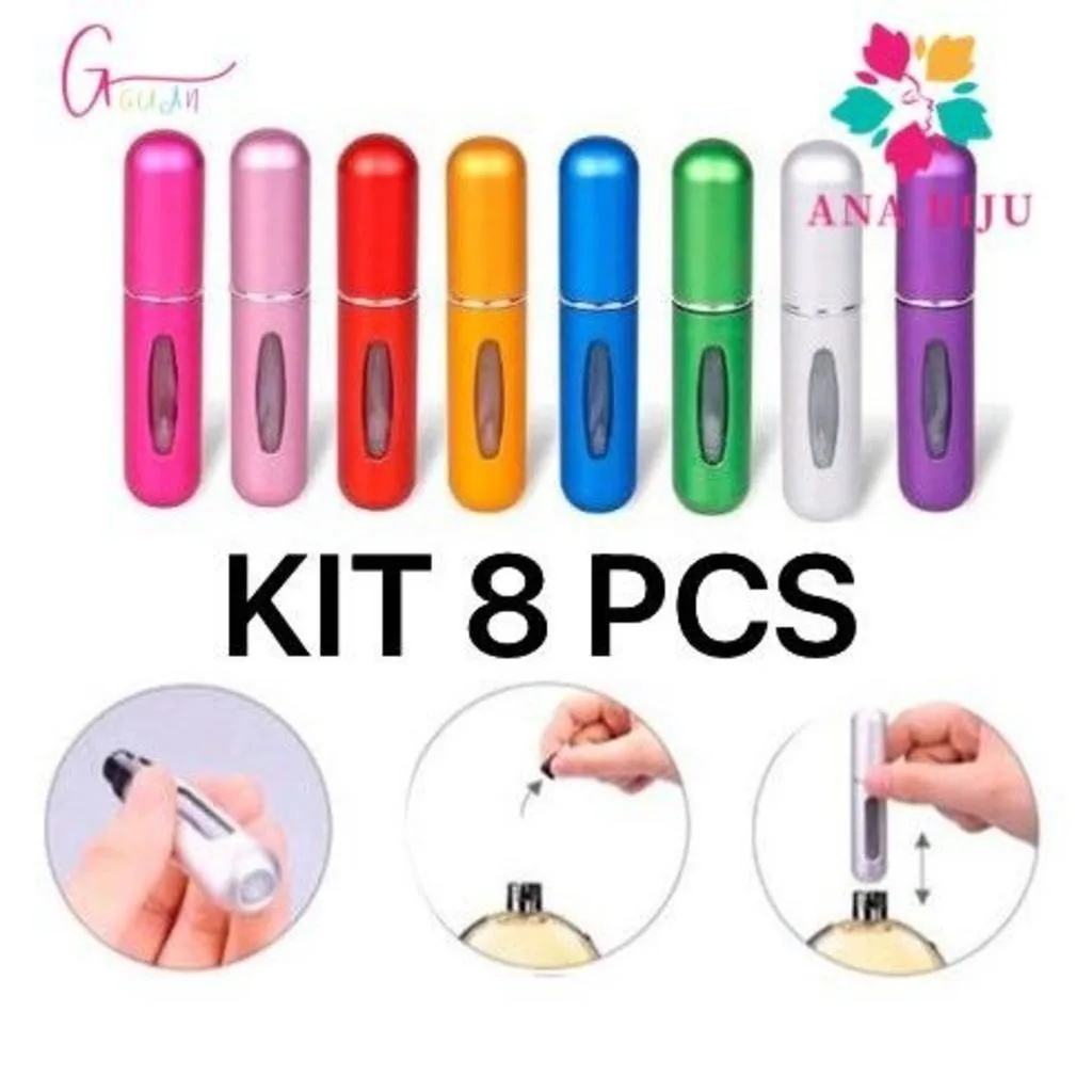 Kit com 8 frascos spray para perfume