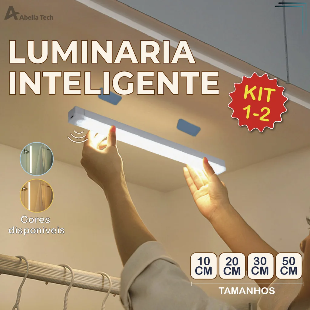 Luminária LED inteligente com sensor de movimento