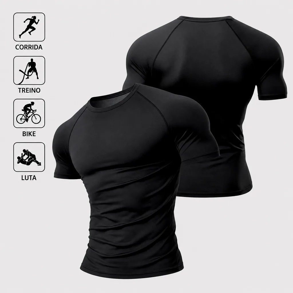 Camisa masculina de compressão para treino
