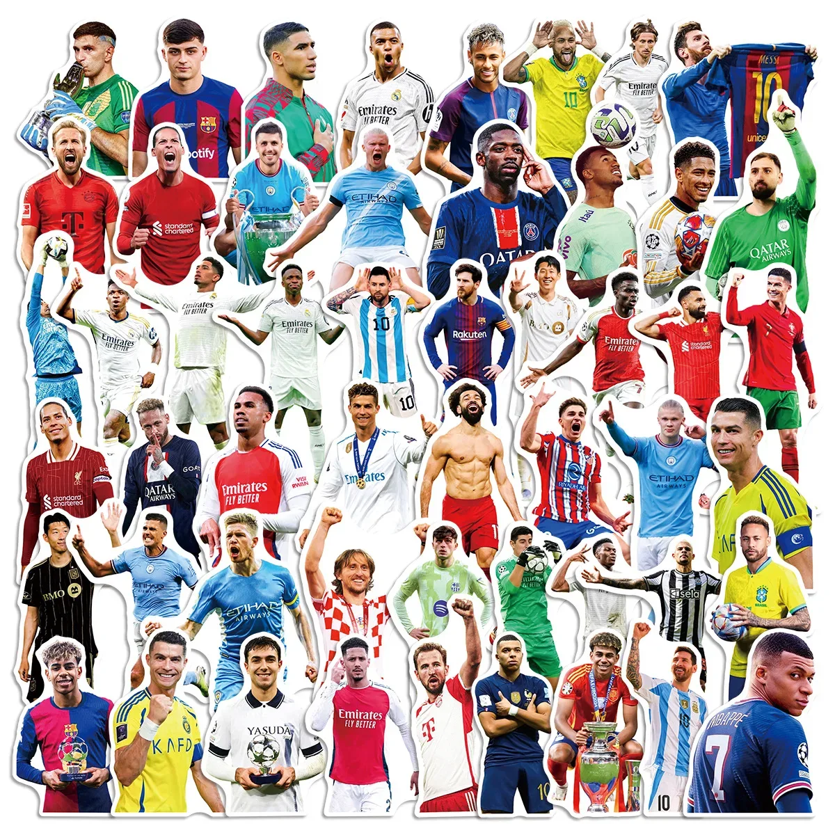Pacote de adesivos de estrelas do futebol