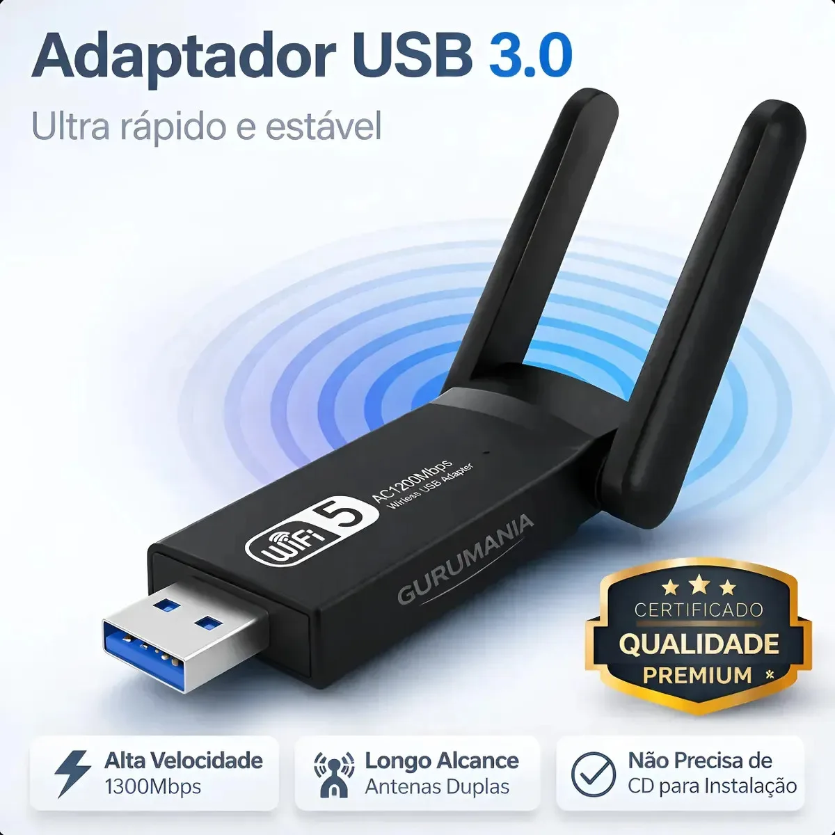 Adaptador Wi-Fi USB 3.0 dual band