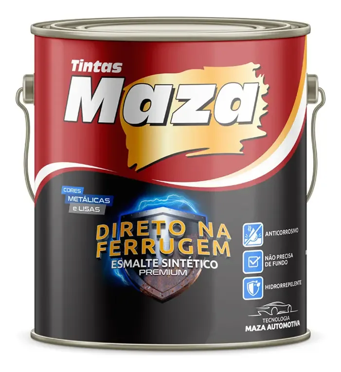 Tinta direto na ferrugem Maza prata lunar 3,6 litros