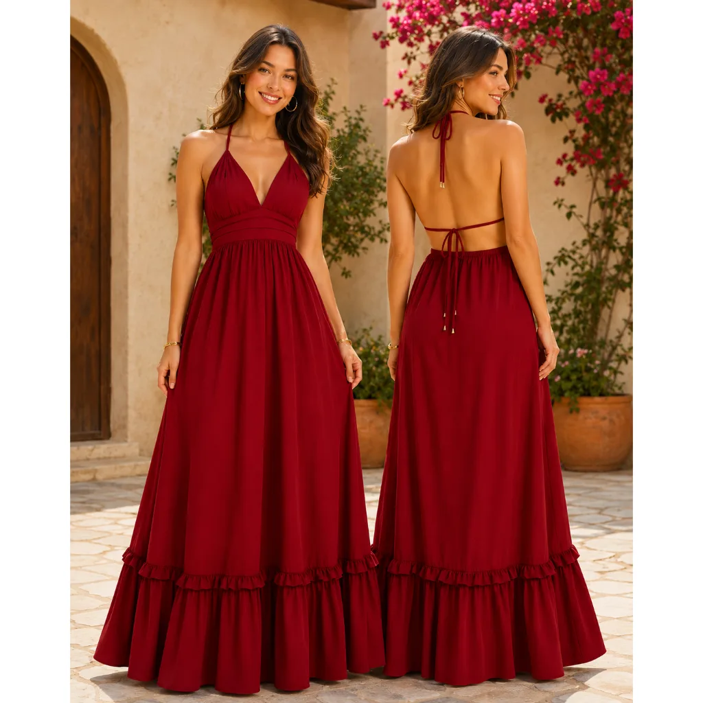Vestido longo feminino para festa