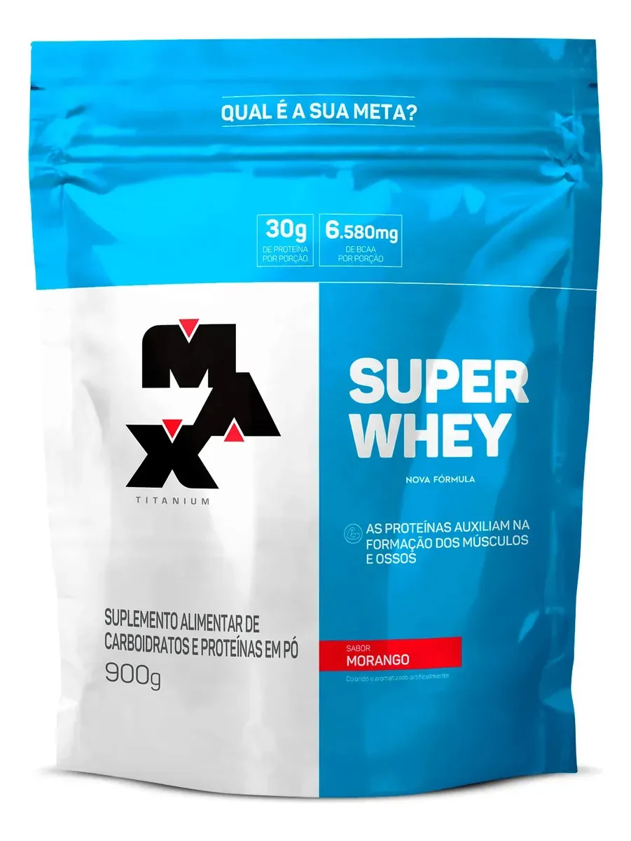 Whey protein Max Titanium de 900 g sabor morango
