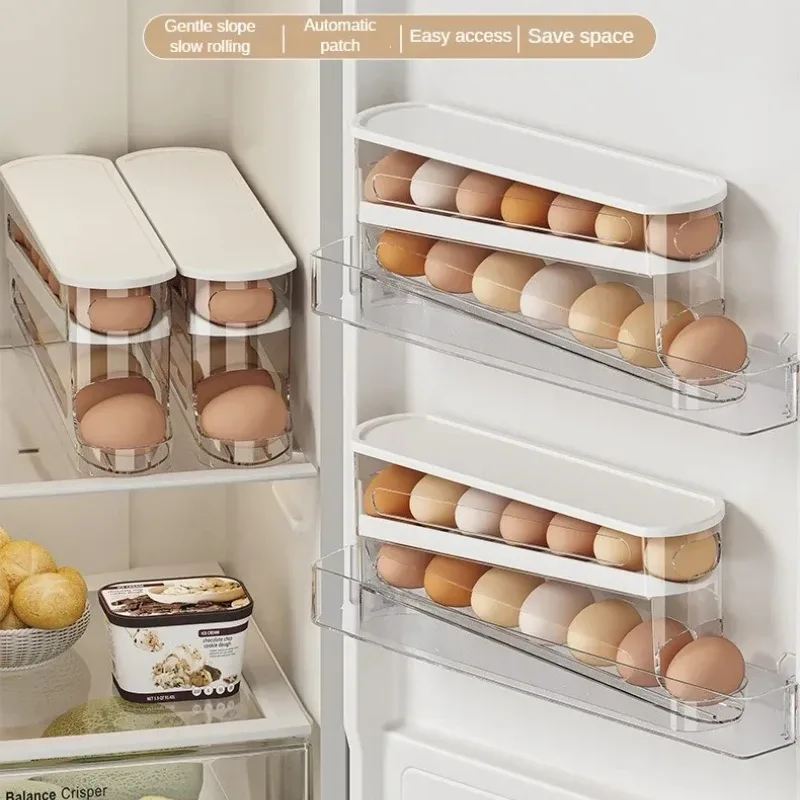 Organizador de ovos para geladeira com dois níveis
