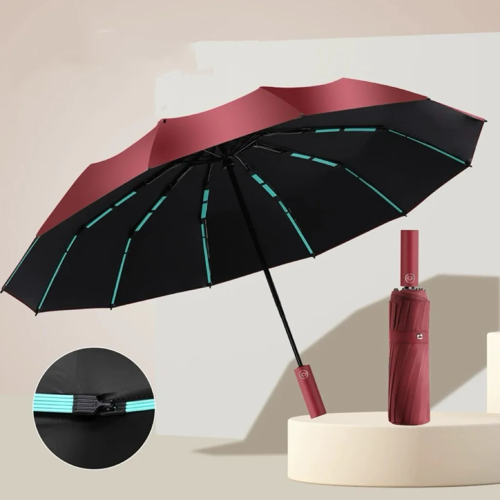 Guarda chuva automático reforçado com proteção solar