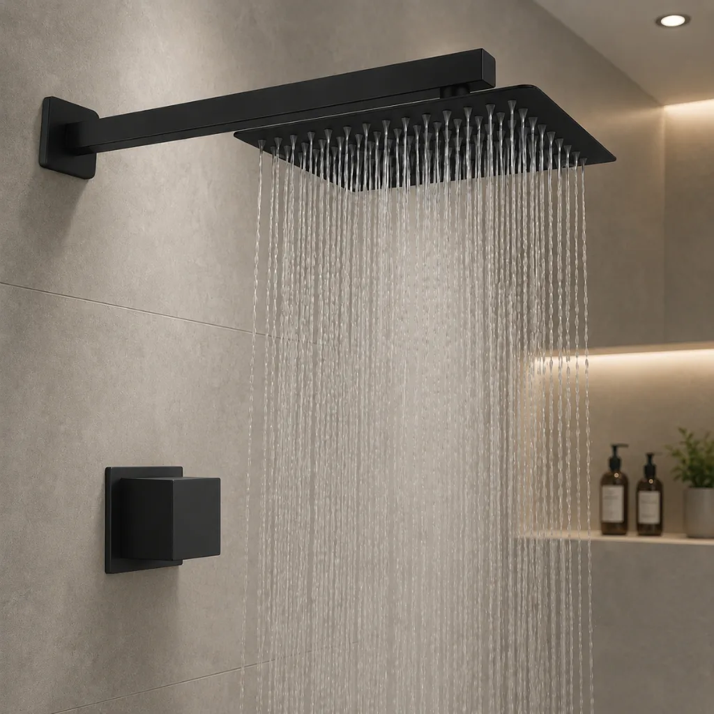 Kit de chuveiro inox preto articulado