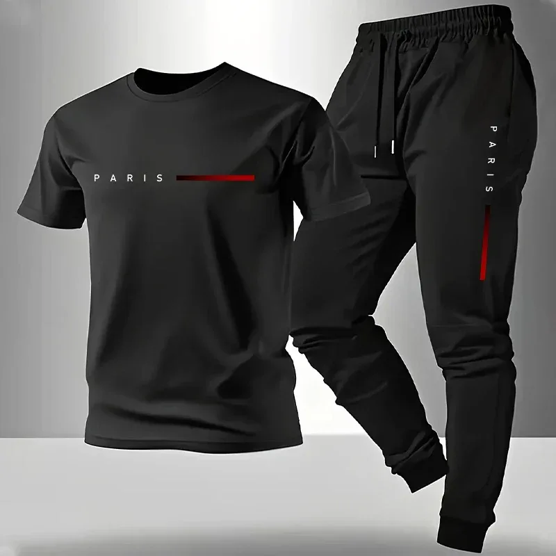 Conjunto masculino com camiseta e calça de moletom