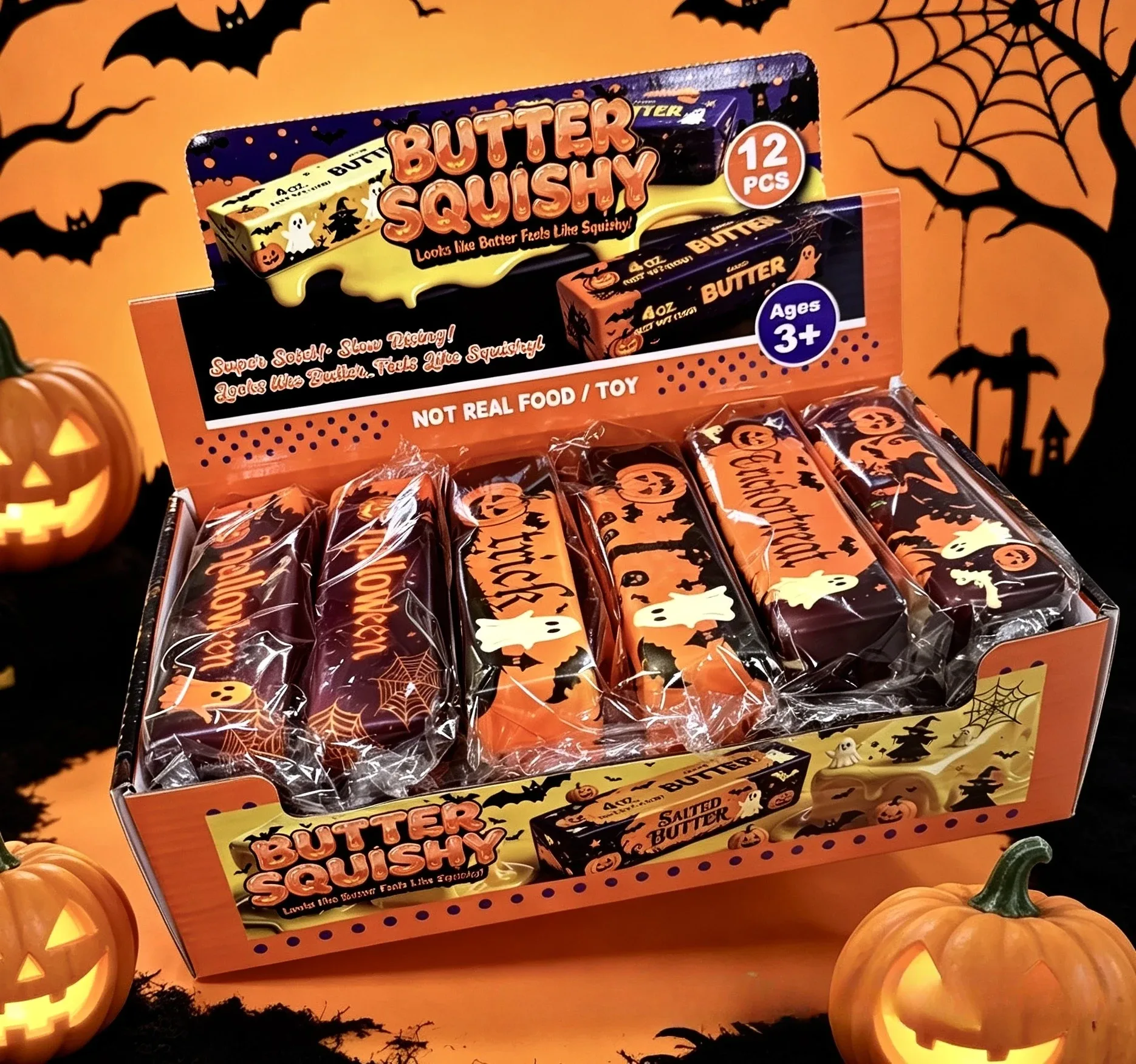 Bola squishy antiestresse de Halloween
