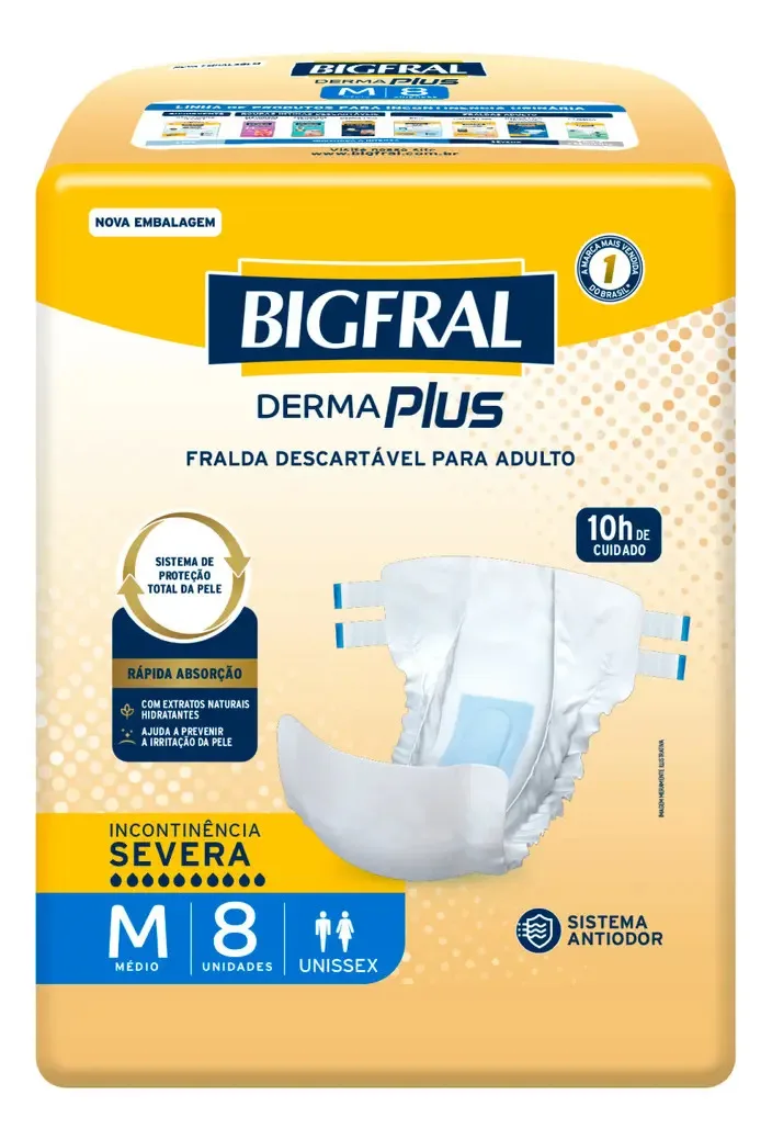 Fralda Bigfral Derma Plus tamanho M